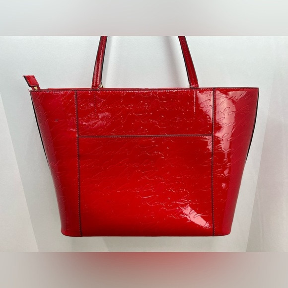 KARL LAGERFELD Red Paris Signature Shoulder Tote Bag Charm Purse Bag. - Picture 5 of 15